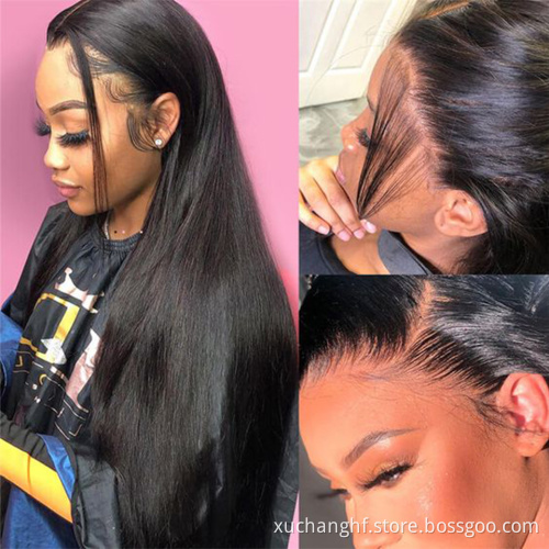 Transparent 28 30 32 inch HD lace front human hair wigs,cuticle aligned long inch straight 360 Lace Front Wig Vendors